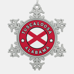 Tuscaloosa Alabama Tin Sneeuwvlok Ornament