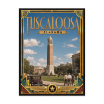 Tuscaloosa Alabama Vintage Art Deco Gouden Tijdper