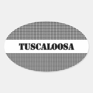 Tuscaloosa met Houndstooth (door MG Designs) Ovale Sticker