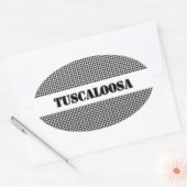 Tuscaloosa met Houndstooth (door MG Designs) Ovale Sticker (Envelop)