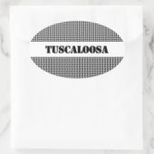 Tuscaloosa met Houndstooth (door MG Designs) Ovale Sticker (Tas)