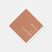 Tuscan Amber | Modern minimal bruiloft Napkins Servet (Hoek)