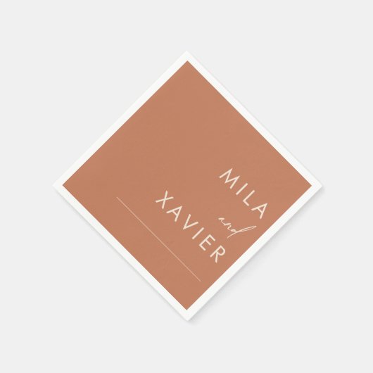 Tuscan Amber | Modern minimal bruiloft Napkins Servet (Hoek)