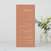 Tuscan Amber | Moderne minimale bruiloft Menu (Staand voorkant)