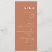 Tuscan Amber | Moderne minimale bruiloft Menu (Voorkant)