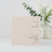 Tuscan Beige | Modern minimal bruiloft Kaart (Staand voorkant)