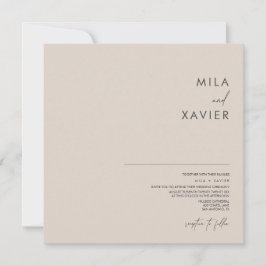 Tuscan Beige | Modern minimal bruiloft Kaart