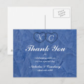Tuscan Blue Hearts Bedankkaart Briefkaart (Voorkant / Achterkant)