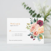 Tuscan Botancial Floral Wedding RSVP Kaartje (Staand voorkant)