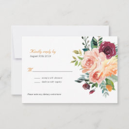 Tuscan Botancial Floral Wedding RSVP Kaartje