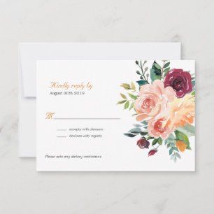 Tuscan Botancial Floral Wedding RSVP Kaartje