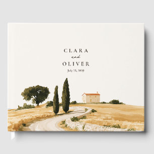 Tuscan Cipres Tarwe Laan Boerderij Italië Trouwen Gastenboek
