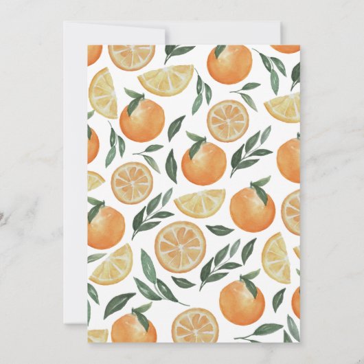 Tuscan Citrus Bruiloft | Elegant Script Sinaasappe Save The Date (Achterkant)