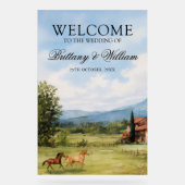 Tuscan Countryside Landscape Wedding Welcome Acryl Bord (Voorkant)
