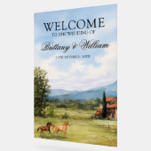 Tuscan Countryside Landscape Wedding Welcome Acryl Bord (Hoek)
