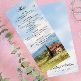 Tuscan Countryside Nature Landscape Wedding Menu