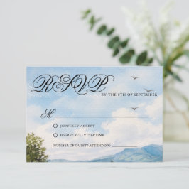 Tuscan Countryside Scenery Wedding Response Card RSVP Kaartje