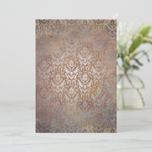 Tuscan Damask Elegant Layered Kaart (Staand voorkant)