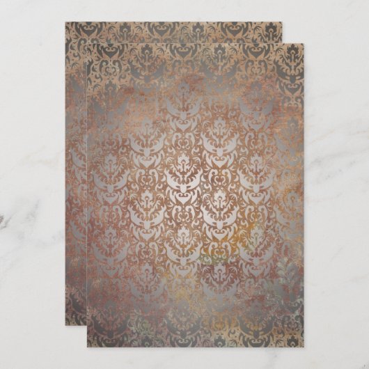  Tuscan Damask Elegant Layered Kaart (Voorkant / Achterkant)