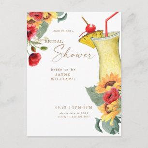 Tuscan Floral Cocktail Colorful Vrijgezellenfeest Briefkaart