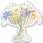 Tuscan Garden Urn Floral Arrangement Wedding Sticker (Voorkant)