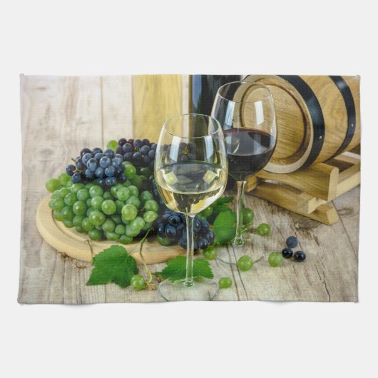 Tuscan Grapes and Wine Kitchen Towel Theedoek (Horizontaal)