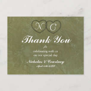 Tuscan Green Hearts Bedankkaart Briefkaart