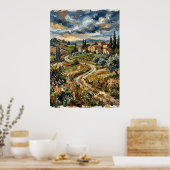 Tuscan Hills Village Landschaps poster (Keuken)