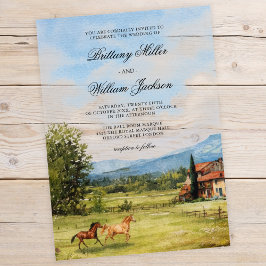 Tuscan-Inspired Countryside Landscape Wedding Acryl Uitnodigingen