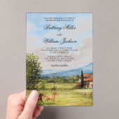 Tuscan-Inspired Countryside Landscape Wedding  Acryl Uitnodigingen (Insitu (Draagbaar))