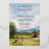 Tuscan-Inspired Countryside Landscape Wedding Folie Uitnodiging (Voorkant)