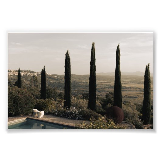 Tuscan landscape hidden behind cypresses (2024) foto afdruk (Voorkant)