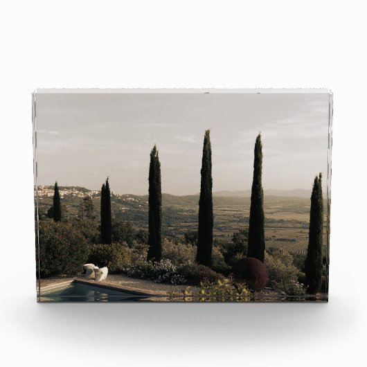 Tuscan landscape hidden behind cypresses (2024) fotoblokken (Voorkant)