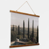 Tuscan landscape hidden behind cypresses (2024) hangend wandkleed (Gebogen)