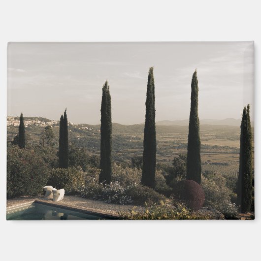 Tuscan landscape hidden behind cypresses (2024) magneet (Voorkant)