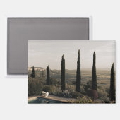 Tuscan landscape hidden behind cypresses (2024) magneet (Voorkant / Achterkant)