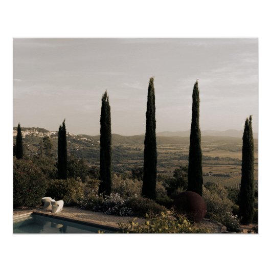 Tuscan landscape hidden behind cypresses (2024) perfect poster (Voorkant)
