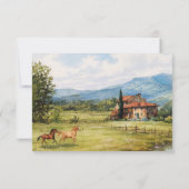 Tuscan Landschaps Bruiloft Reactiekaart RSVP Kaartje (Achterkant)