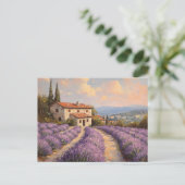 Tuscan Lavender Field with Stone Cottage Briefkaart (Staand voorkant)