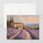 Tuscan Lavender Field with Stone Cottage Briefkaart (Voorkant / Achterkant)