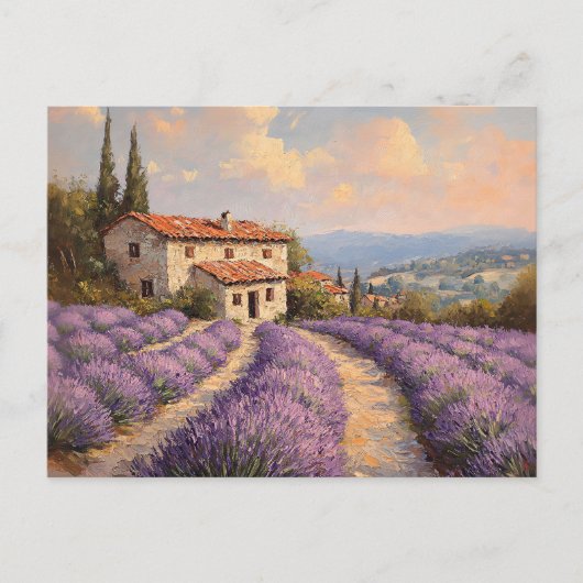 Tuscan Lavender Field with Stone Cottage Briefkaart (Voorkant)