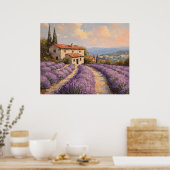Tuscan Lavender Field with Stone Cottage Poster (Keuken)
