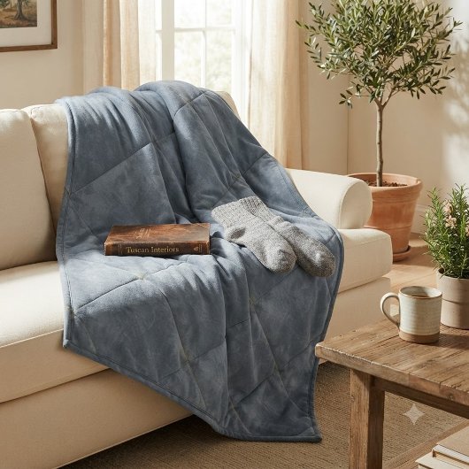 Tuscan Leiste Faux Afwerking Fleece Deken