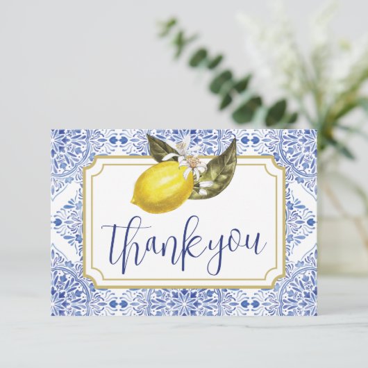 Tuscan Lemon Folded Hartelijk dank Bedankkaart (Staand voorkant)