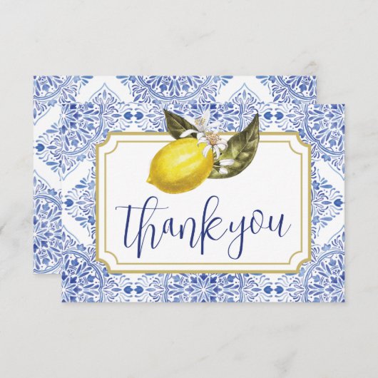 Tuscan Lemon Folded Hartelijk dank Bedankkaart (Voorkant / Achterkant)