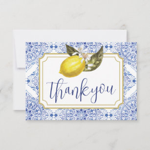 Tuscan Lemon Folded Hartelijk dank Bedankkaart