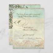 Tuscan Olijfboom n Swirl - Huwelijks RSVP antwoord (Voorkant / Achterkant)