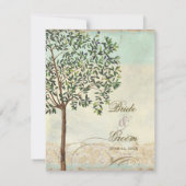 Tuscan Olijfboom n Swirl - Huwelijksreactie RSVP (Achterkant)