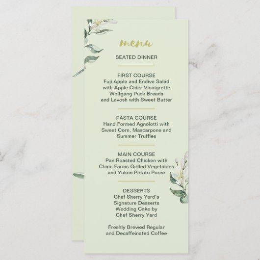 Tuscan Olive Garden Menu (Voorkant / Achterkant)