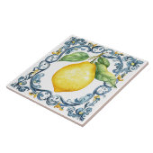Tuscan Rustic Mediterranean Blue & Yellow Tegeltje (Zijkant)